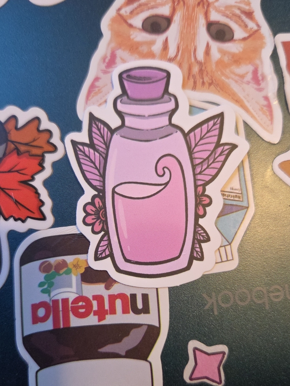 Pink Floral Body Serum Bottle Sticker - Unbranded